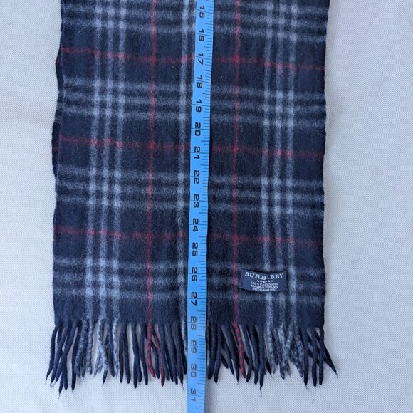 Burberry Unisex Cashmere Check Scarf Blue – Pre-Owned – Warm Designer Style - Picture 6 of 7